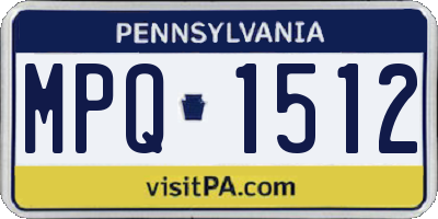 PA license plate MPQ1512
