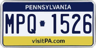 PA license plate MPQ1526