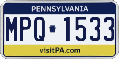 PA license plate MPQ1533