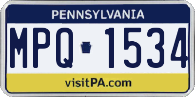 PA license plate MPQ1534