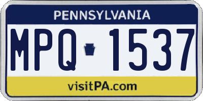 PA license plate MPQ1537