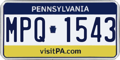PA license plate MPQ1543