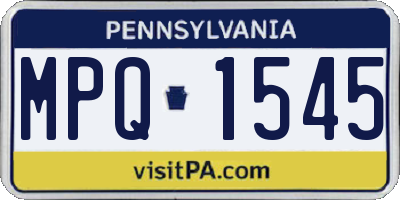PA license plate MPQ1545
