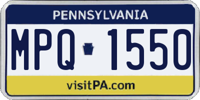 PA license plate MPQ1550