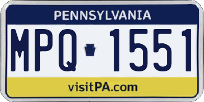 PA license plate MPQ1551