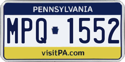 PA license plate MPQ1552