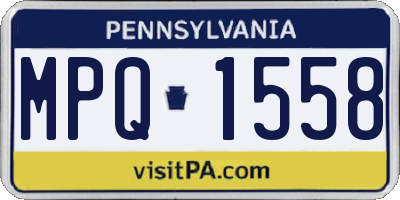 PA license plate MPQ1558