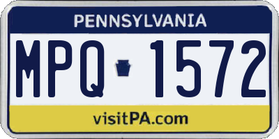 PA license plate MPQ1572