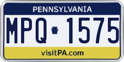PA license plate MPQ1575