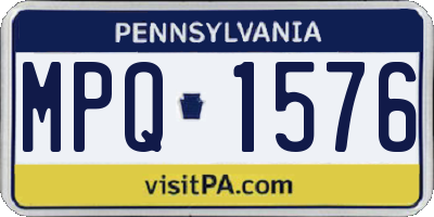 PA license plate MPQ1576