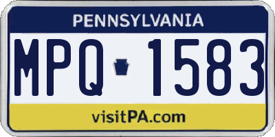 PA license plate MPQ1583