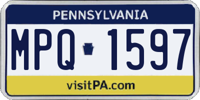 PA license plate MPQ1597