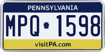 PA license plate MPQ1598