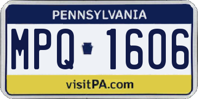 PA license plate MPQ1606