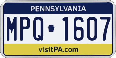 PA license plate MPQ1607