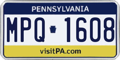 PA license plate MPQ1608
