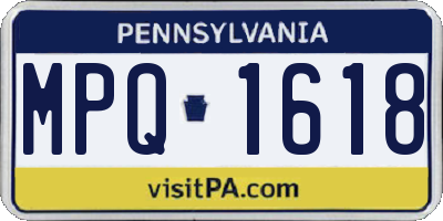PA license plate MPQ1618