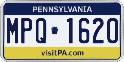 PA license plate MPQ1620