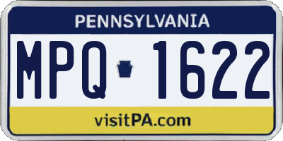 PA license plate MPQ1622