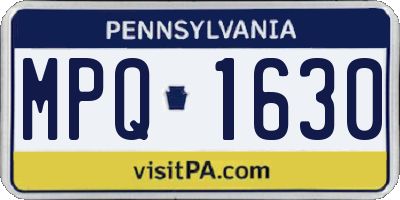 PA license plate MPQ1630