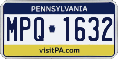 PA license plate MPQ1632