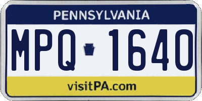 PA license plate MPQ1640