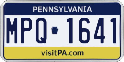 PA license plate MPQ1641