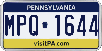PA license plate MPQ1644