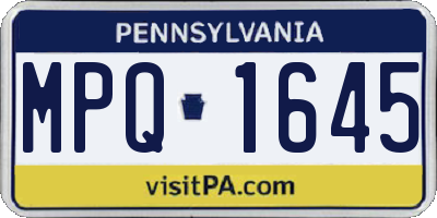 PA license plate MPQ1645