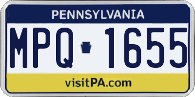 PA license plate MPQ1655