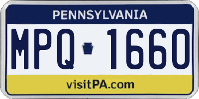 PA license plate MPQ1660