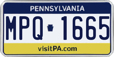 PA license plate MPQ1665