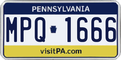 PA license plate MPQ1666