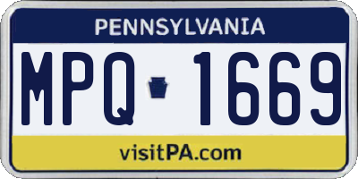 PA license plate MPQ1669