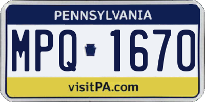 PA license plate MPQ1670
