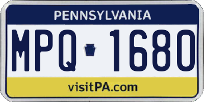 PA license plate MPQ1680