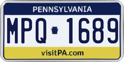 PA license plate MPQ1689