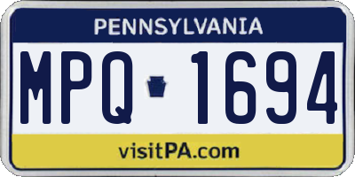 PA license plate MPQ1694