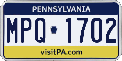PA license plate MPQ1702