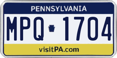 PA license plate MPQ1704