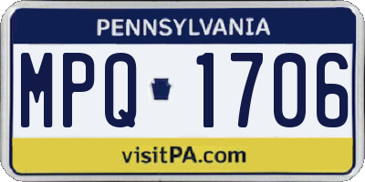 PA license plate MPQ1706