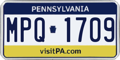 PA license plate MPQ1709