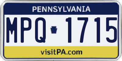 PA license plate MPQ1715