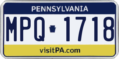 PA license plate MPQ1718