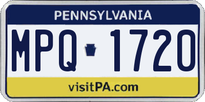 PA license plate MPQ1720