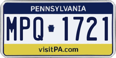 PA license plate MPQ1721