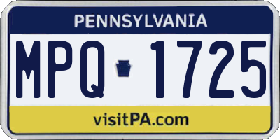 PA license plate MPQ1725