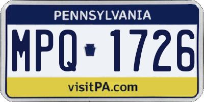 PA license plate MPQ1726