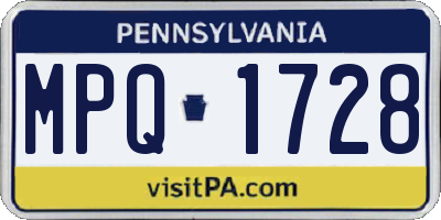 PA license plate MPQ1728