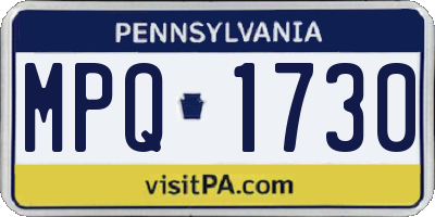 PA license plate MPQ1730